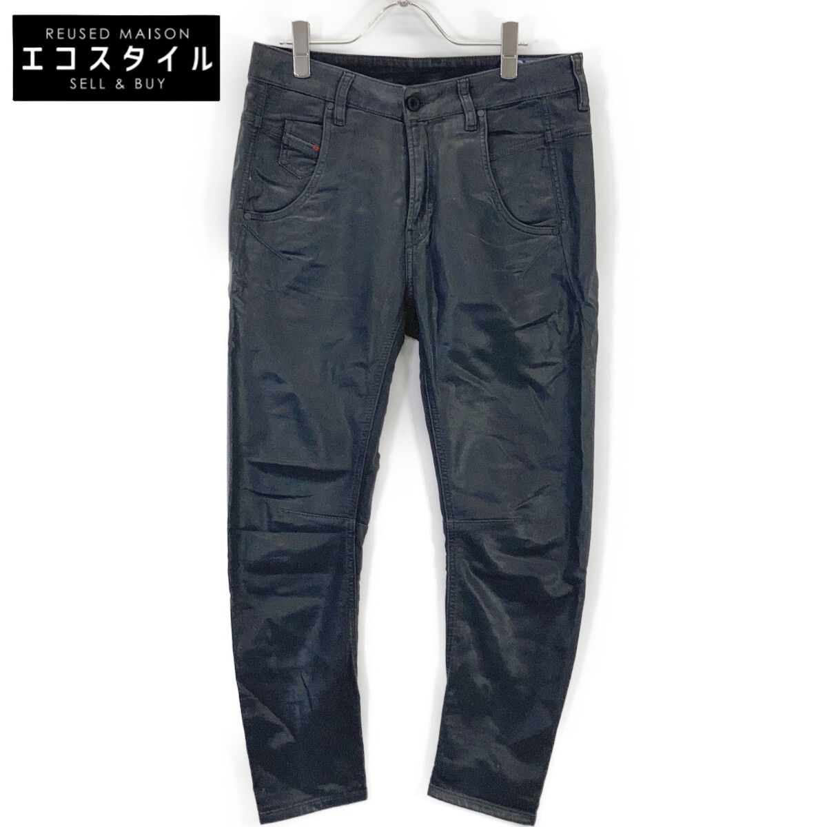 DIESEL　ディーゼル　チャコールグレー FAYZA-NE コーティング加工 立体スウェットパンツ　25