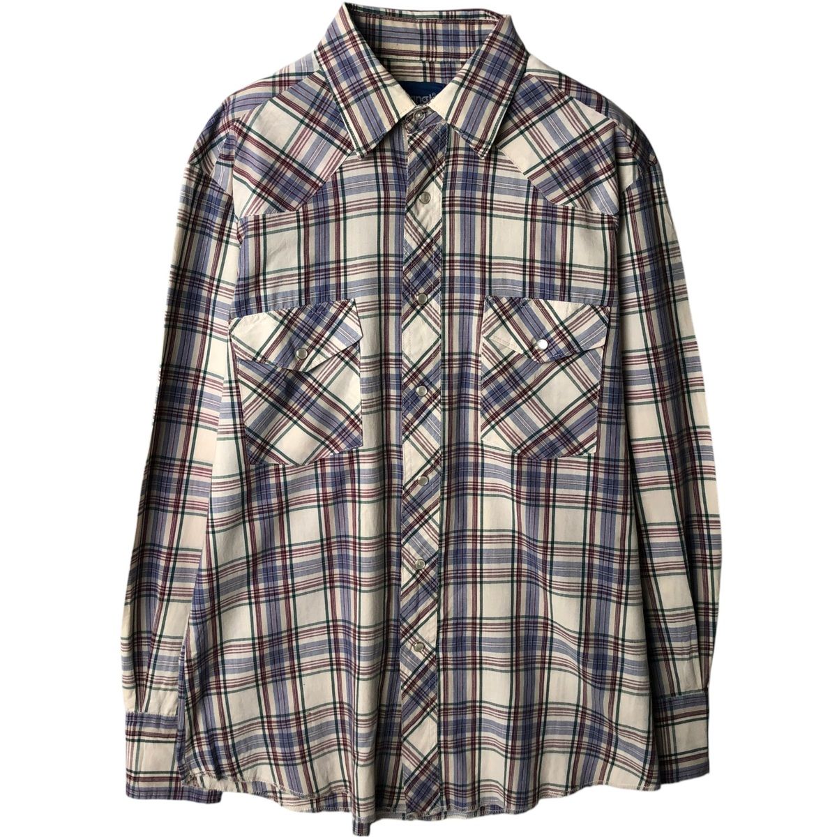 古着 ~90年代 ラングラー Wrangler WESTERN SHIRTS チェック柄 長袖 ウエスタンシャツ レディースL相当 ヴィンテージ/eaa637812