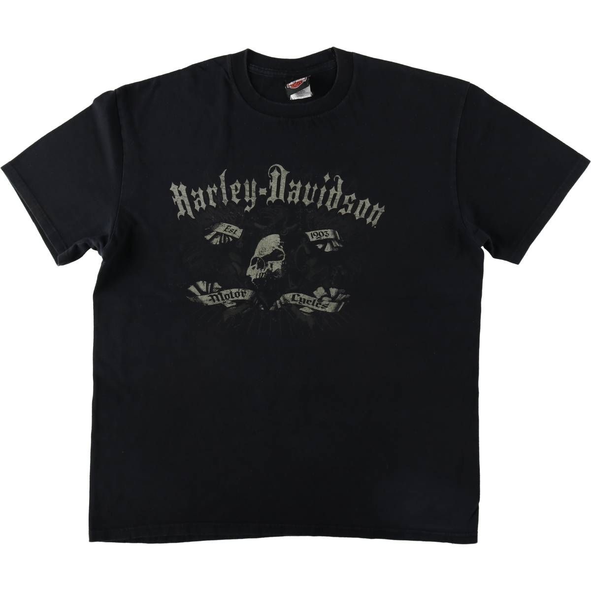 古着 00年代 ハーレーダビッドソン Harley-Davidson ドクロ柄 スカル柄 モーターサイクル バイクTシャツ メンズXL相当/eaa637596