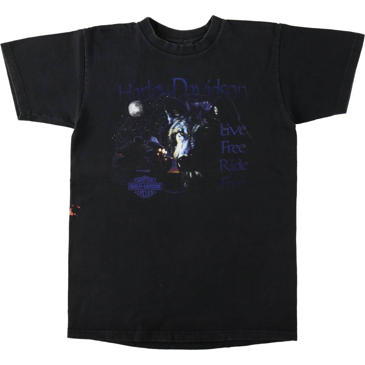 古着 00年代 ハーレーダビッドソン Harley-Davidson 鷲柄 イーグル柄 オオカミ柄 モーターサイクル バイクTシャツ USA製/eaa637612