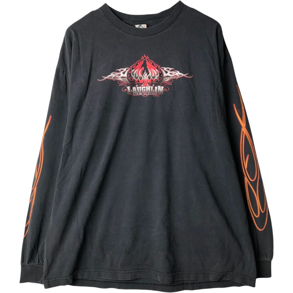 古着 00年代 アルスタイル ALSTYLE ファイヤーパターン モーターサイクル ロングTシャツ ロンT メンズXXL相当/eaa638110