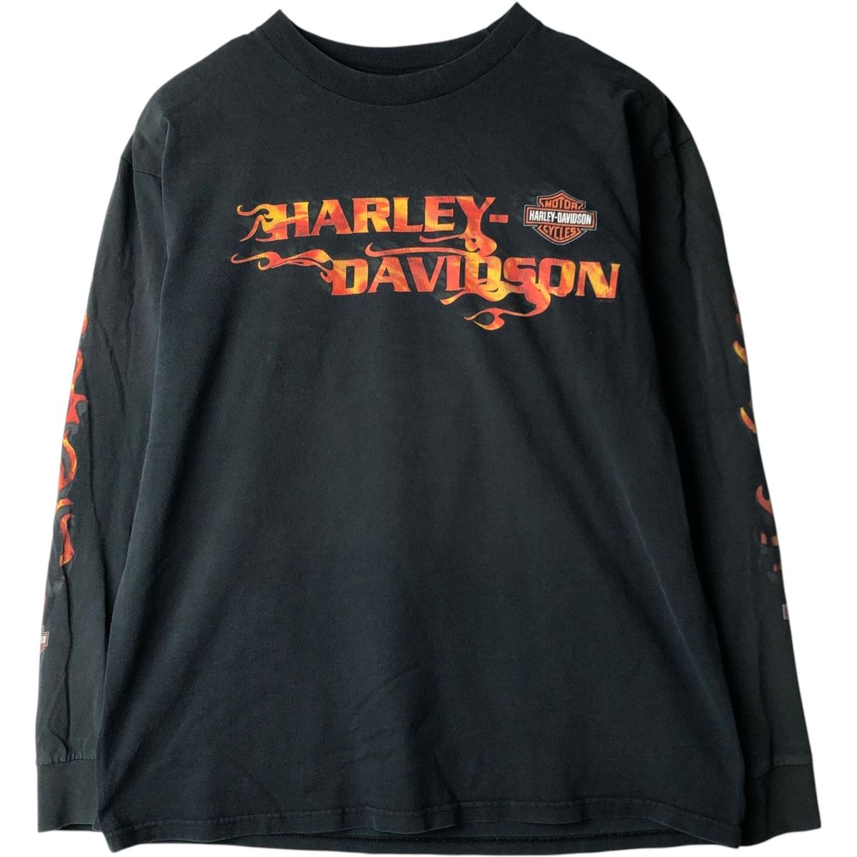 古着 00年代 ハーレーダビッドソン Harley-Davidson ファイヤーパターン ロングTシャツ ロンT メンズL相当/eaa638109