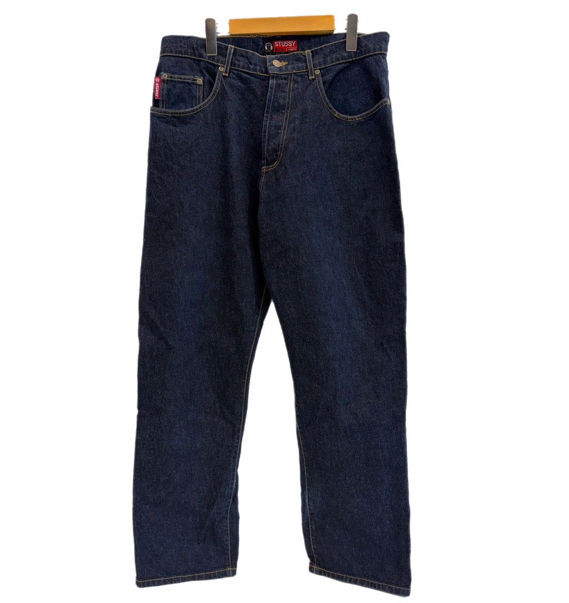 ステューシー STUSSY 90s 90's OLD STUSSY 紺タグ USA製 NYTLA denim pants デニムパンツ 濃紺 デニム ブルー 34 101MB-970