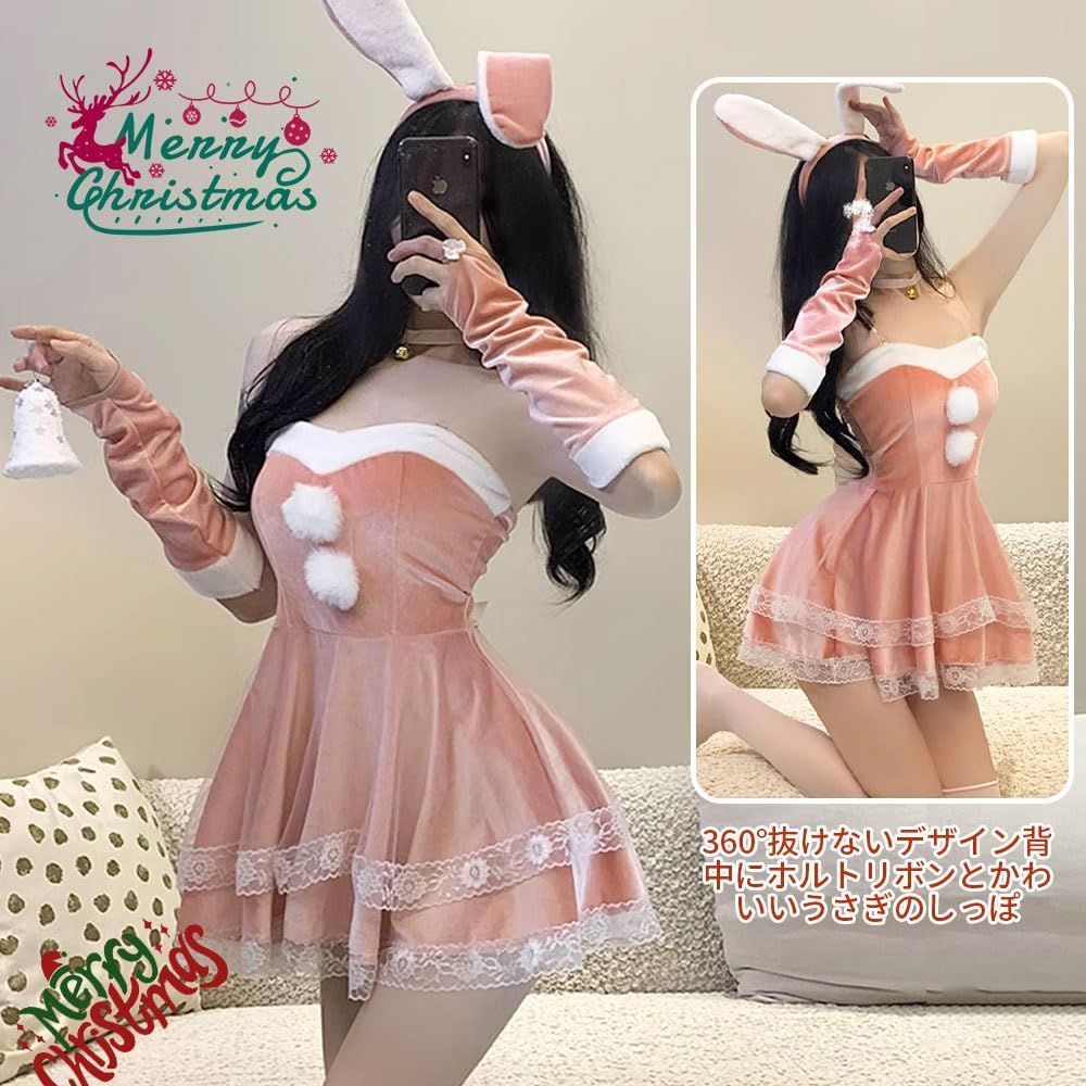 豪華6点セット サンタ コスプレ セクシー 兎耳 うさぎ ウサギ