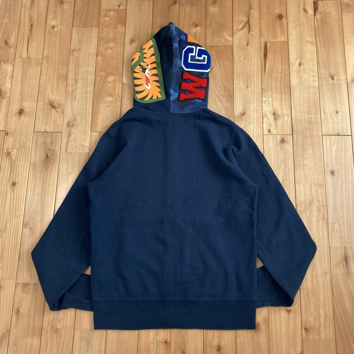 Blue Camo × NAVY シャーク パーカー Mサイズ shark full zip hoodie a