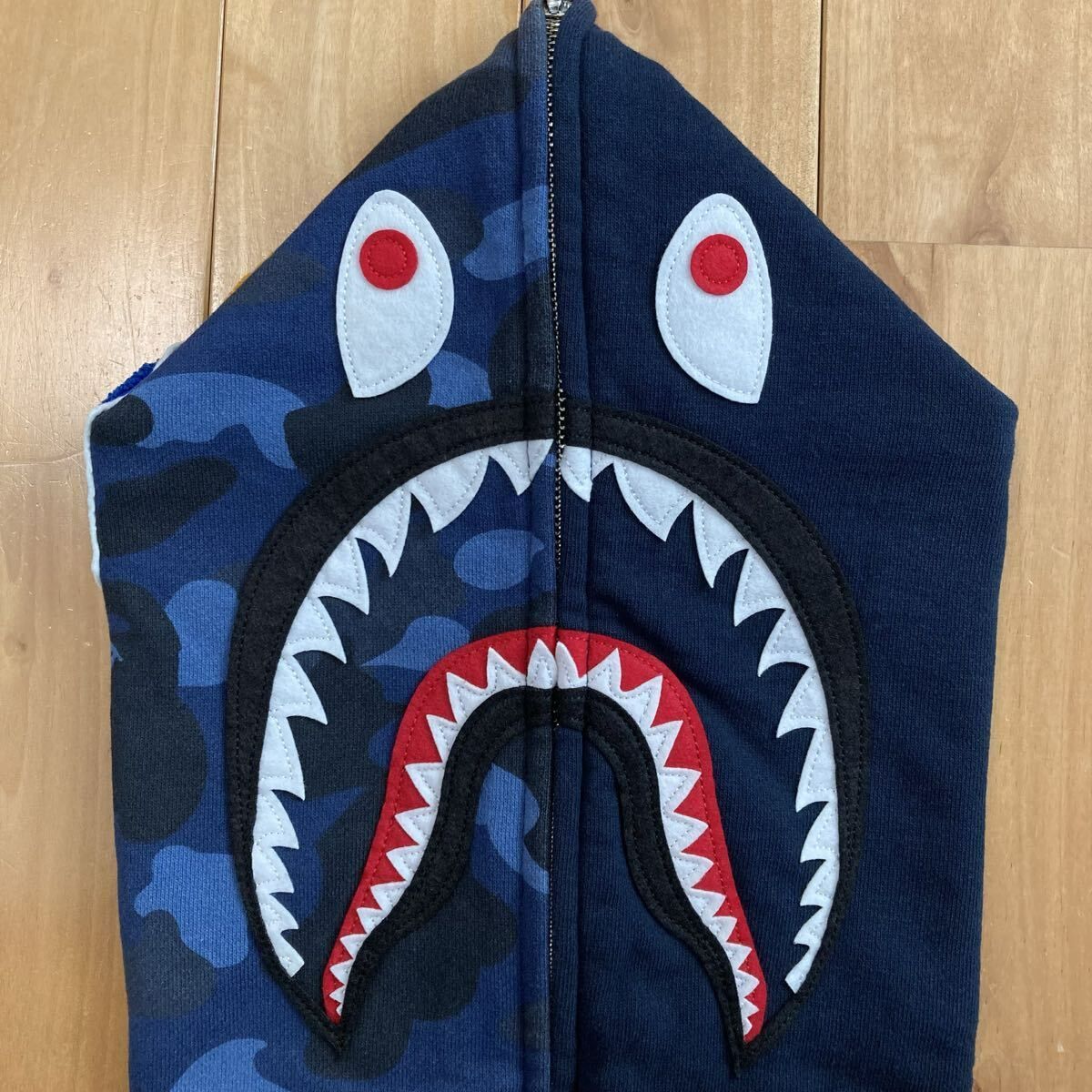Blue Camo × NAVY シャーク パーカー Mサイズ shark full zip hoodie a 