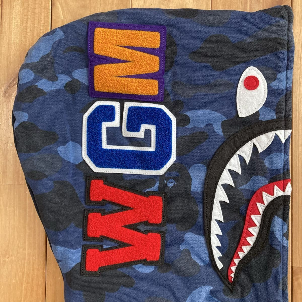 Blue Camo × NAVY シャーク パーカー Mサイズ shark full zip hoodie a Blue Camo × NAVY シャーク パーカー Mサイズ shark full zip hoodie a