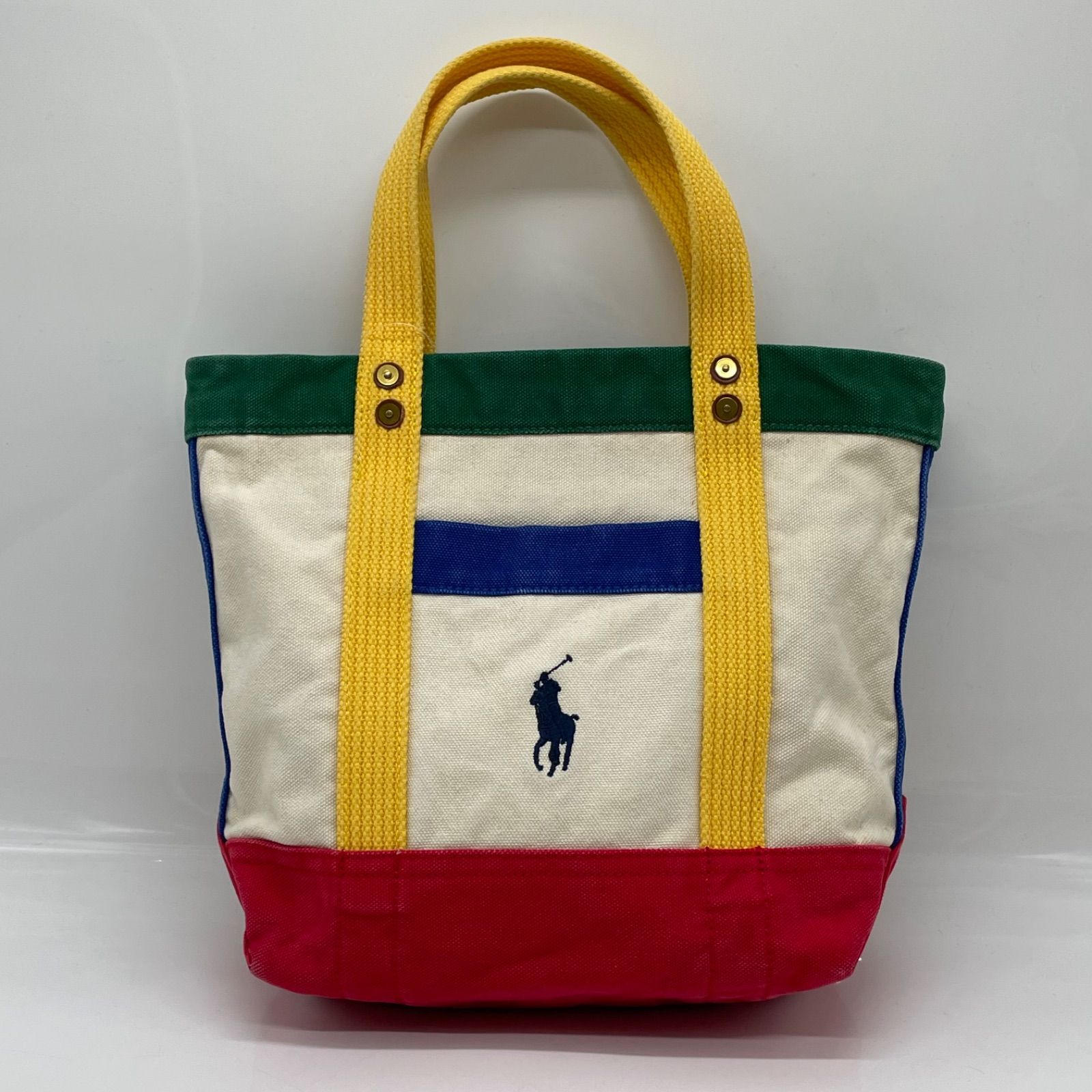BN8737□ポロラルフローレン キャンバス トートバッグ マルチカラー