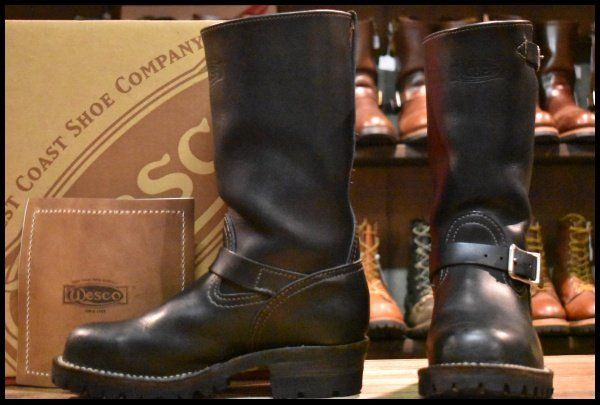 【7D 箱付 良品 09年】WESCO ウエスコ カスタムボス ブラック 黒 ビブラム100シングル エンジニア ブーツ BOSS HOPESMORE【GE082】