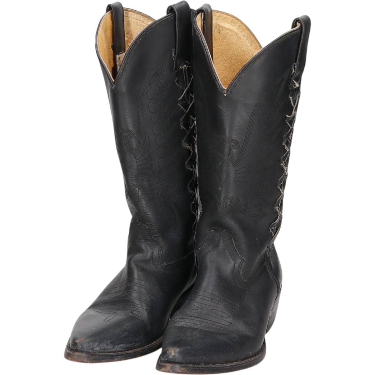 古着 REBELDE 総柄 厚底 ウエスタンブーツ 25 1/2 メンズ26.0cm相当/saa014909