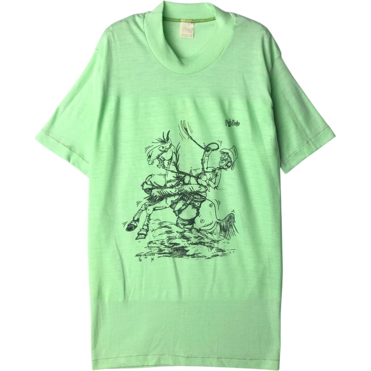 古着 70年代 SPRUCE プリントTシャツ USA製 メンズS相当 ヴィンテージ/eaa629184