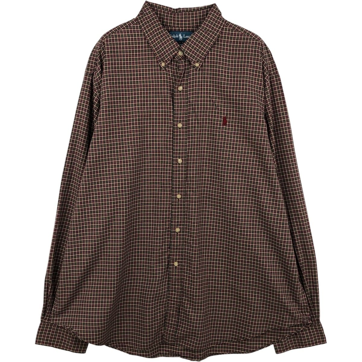 古着 ラルフローレン Ralph Lauren CLASSIC FIT 長袖 ボタンダウンチェックシャツ メンズXXL相当/eaa634803