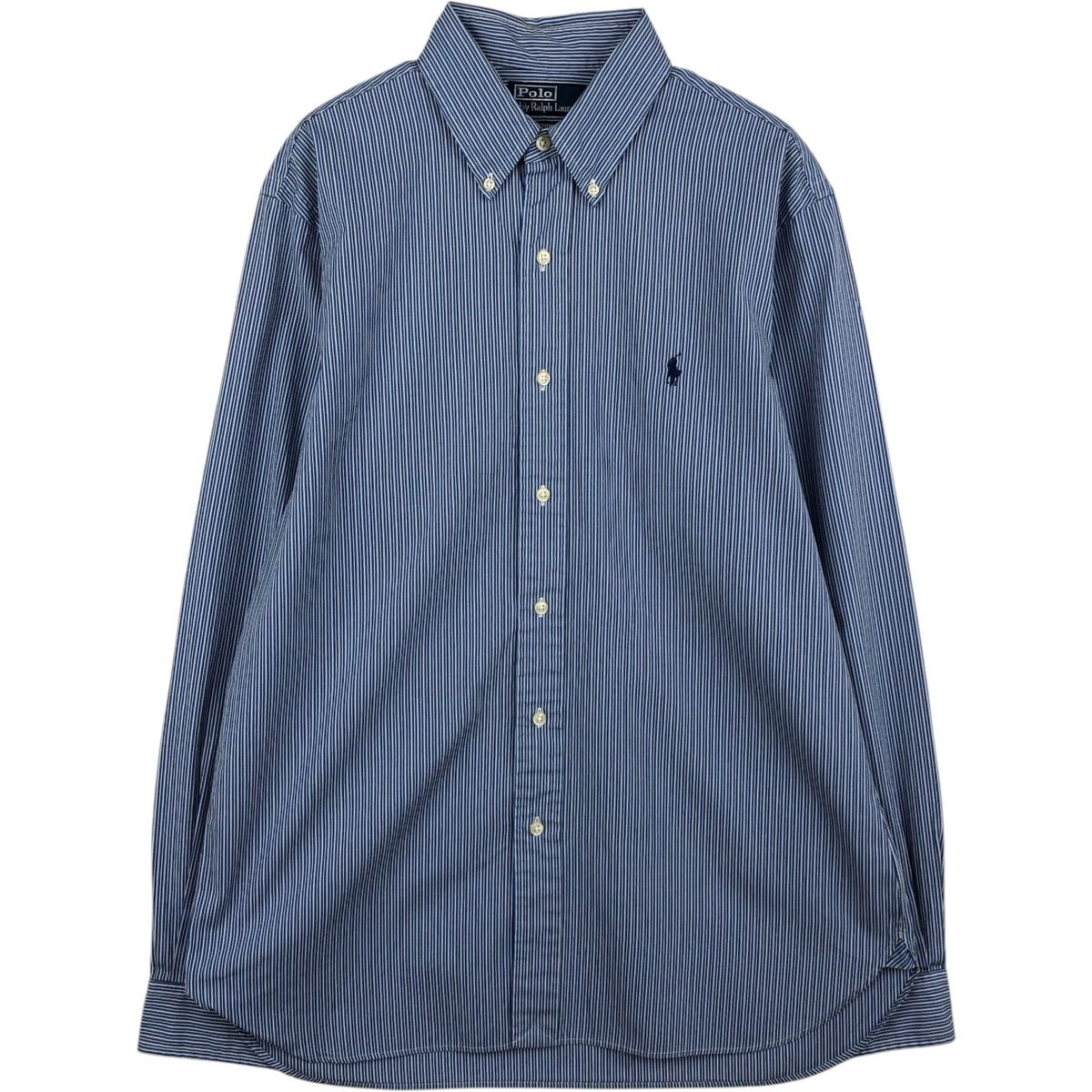 古着 ラルフローレン Ralph Lauren CUSTOM FIT 長袖 ボタンダウンストライプシャツ メンズL相当/eaa634800