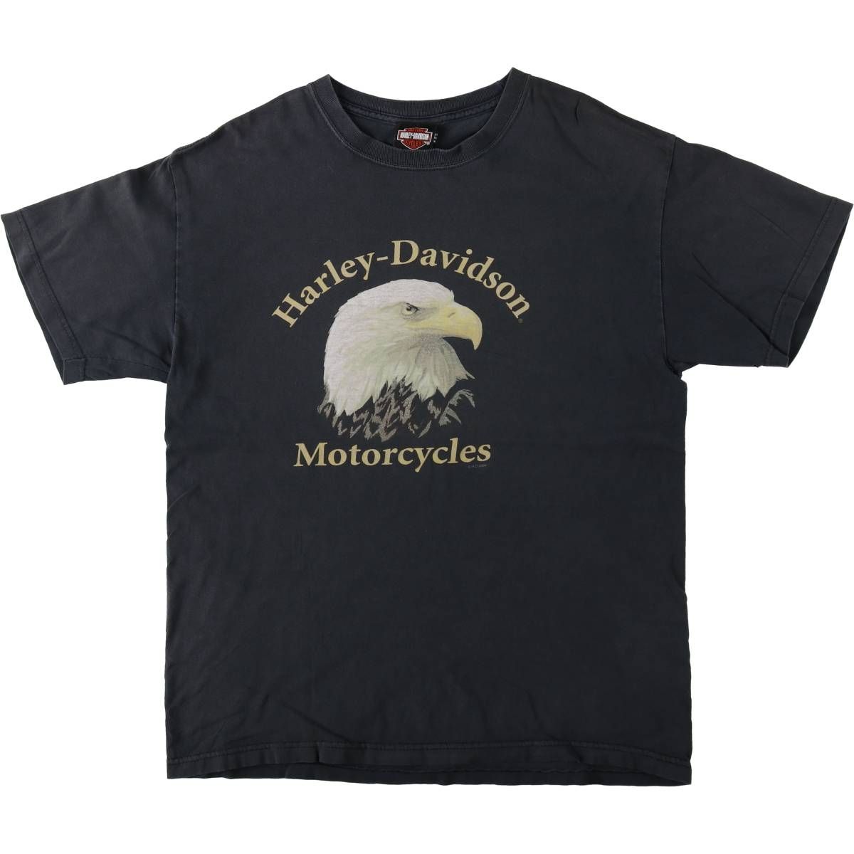 古着 00年代 ハーレーダビッドソン Harley-Davidson ファイヤーパターン 鷲柄 イーグル柄 モーターサイクル バイクTシャツ/eaa637060