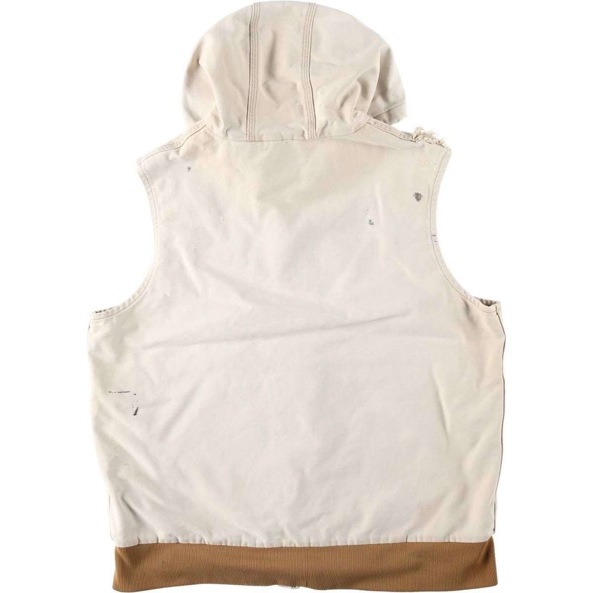 古着 カーハート Carhartt フード付き 中綿入り ダックベスト メンズXL