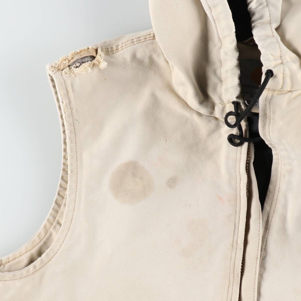 古着 カーハート Carhartt フード付き 中綿入り ダックベスト メンズXL