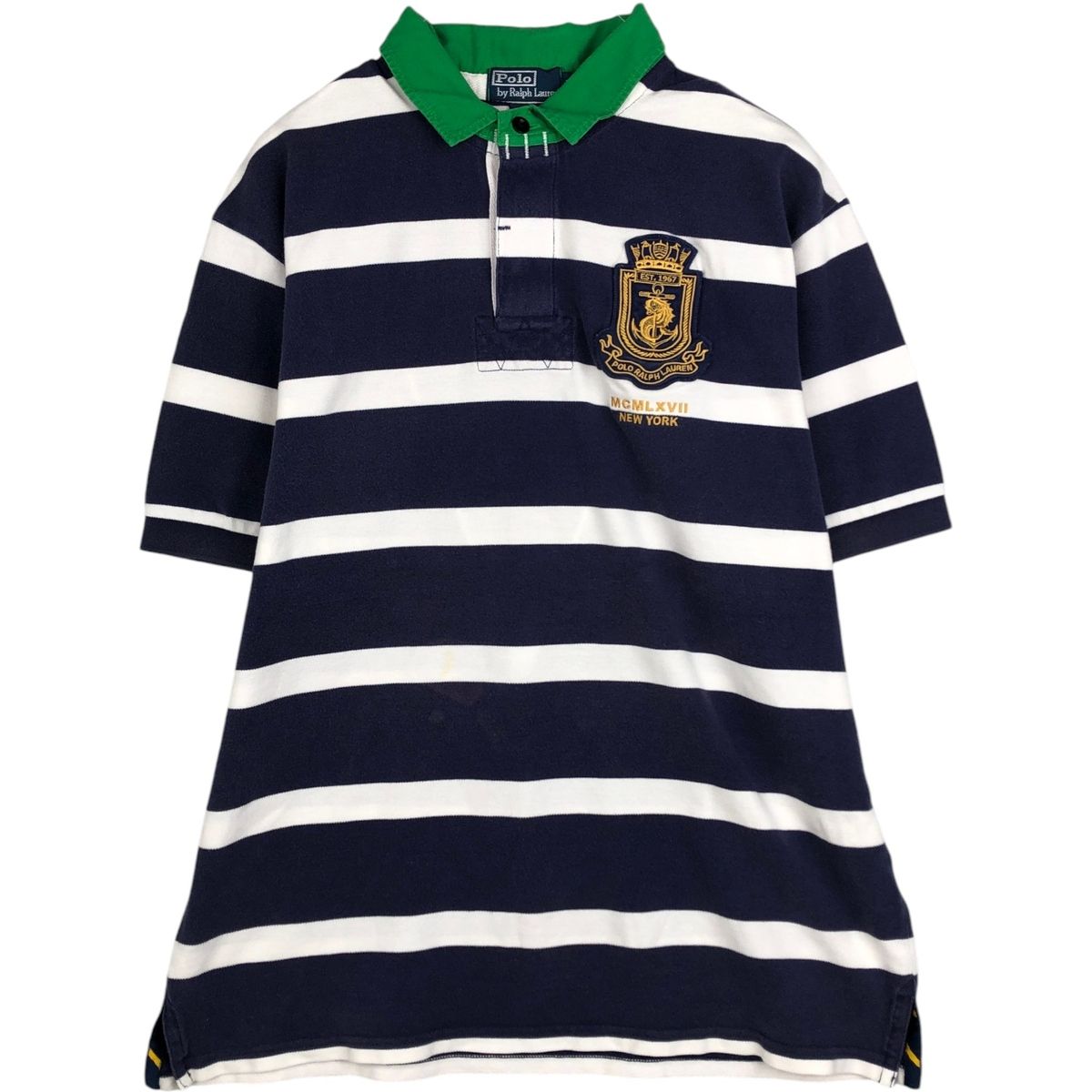 古着 ラルフローレン Ralph Lauren POLO by Ralph Lauren マルチボーダー 半袖 ボーダー ポロシャツ メンズXL相当/eaa635130