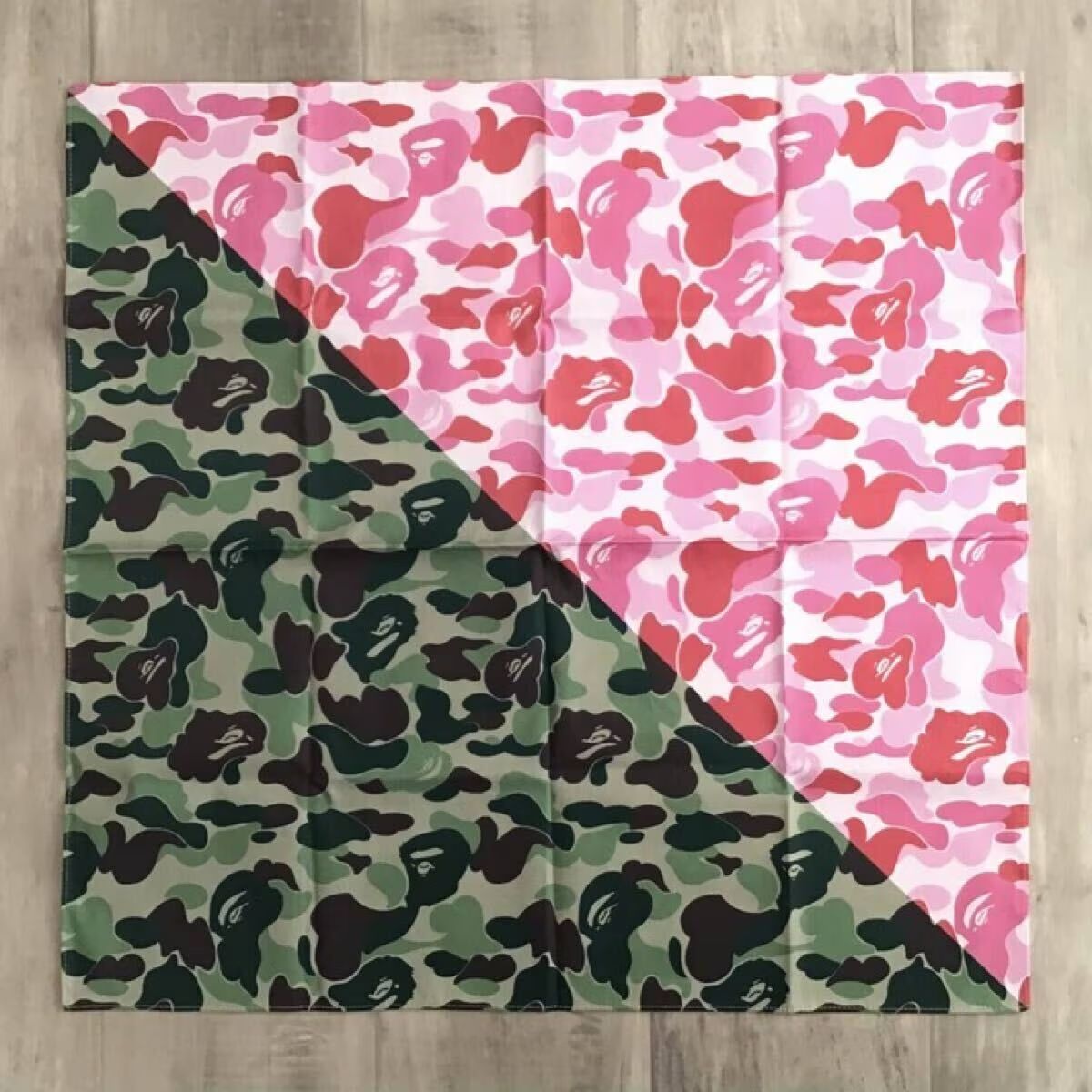 ★新品★ ABC CAMO Pink Green バンダナ a bathing ape BAPE aエイプ ベイプ アベイシングエイプ bandana 迷彩 ABCカモ ytr19al
