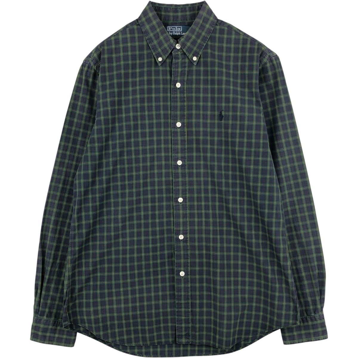 古着 ラルフローレン Ralph Lauren POLO by Ralph Lauren 長袖 ボタンダウンチェックシャツ メンズM相当/eaa634834｜詳細画像