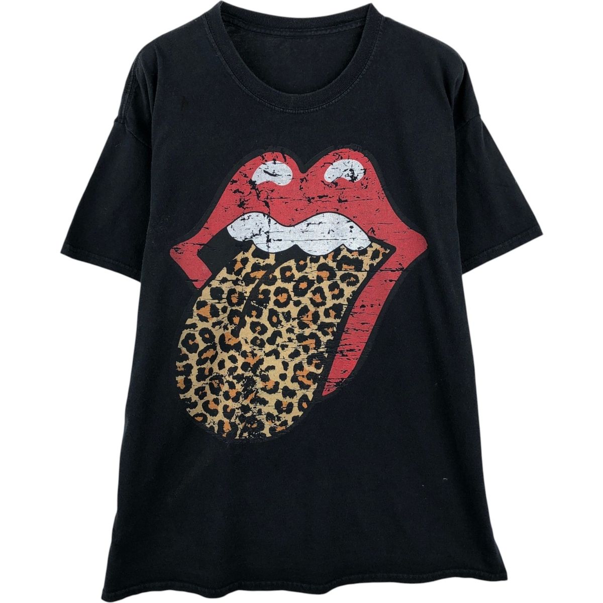 古着 THE ROLLING STONES ザローリングストーンズ レオパード柄 ヒョウ柄 バンドTシャツ バンT メンズXL相当/eaa636412