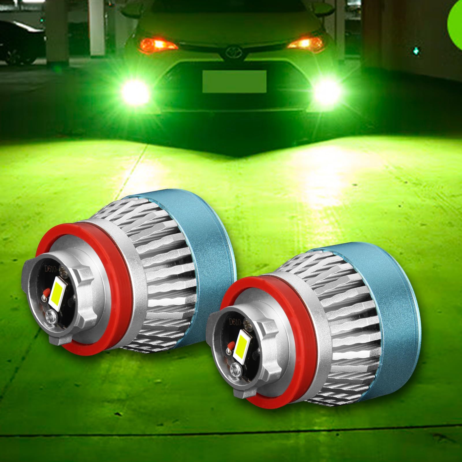 L1B LEDフォグランプ トヨタ純正LEDフォグ 交換用バルブ グリーンイエロー 3000K ライムイエロー 車検対応 6200lm 220系クラウン 80系ハリアー C-HR (MC後) ハイエース7型 ルーミー 新型アトレー ステップワゴン等車 ...