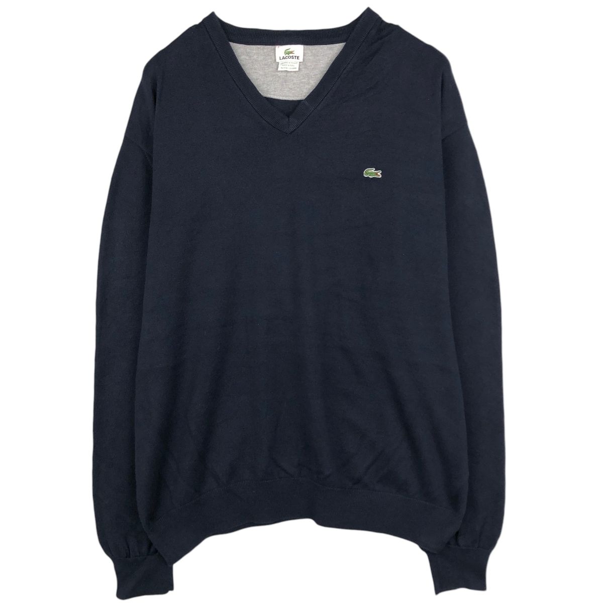 古着 ラコステ LACOSTE Vネック コットンニットセーター 7 メンズL相当/eaa637246