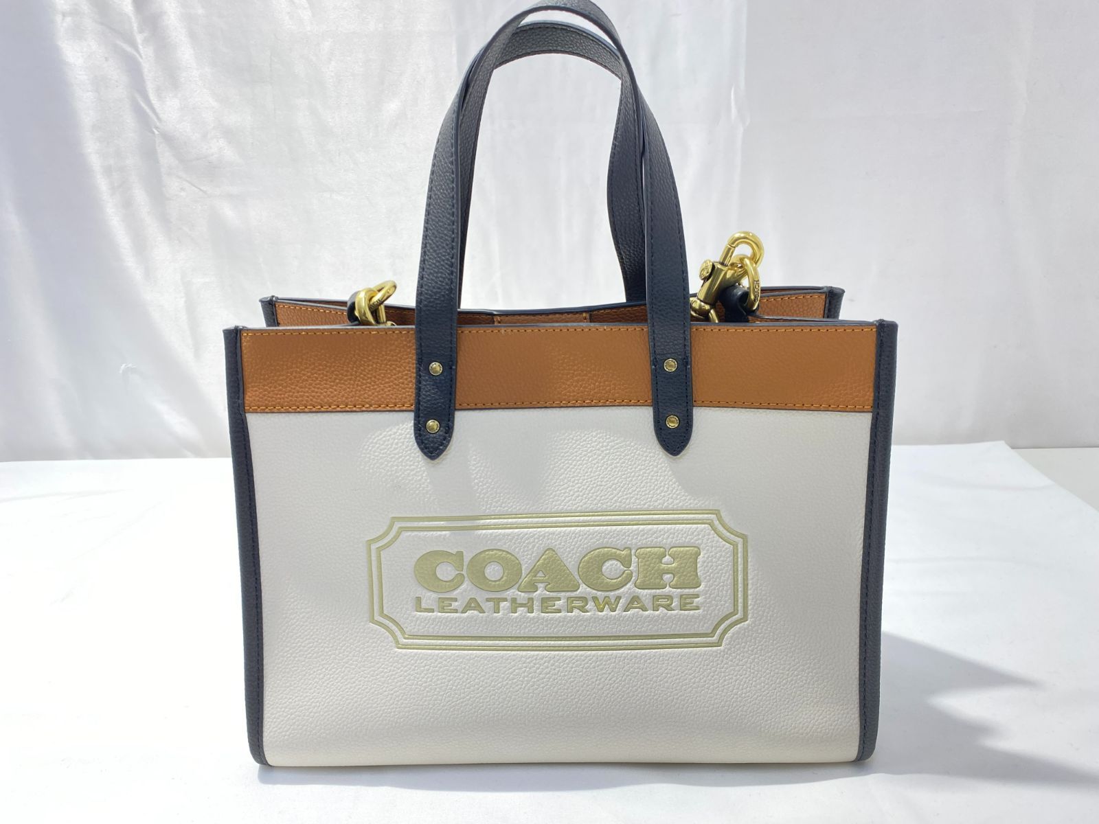 [七重浜85-1-080510nh] COACH コーチ フィールド30カラーブロック2Wayハンドバッグ[中古] [レディース]