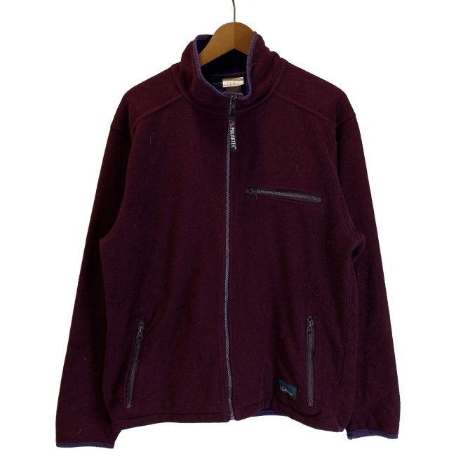 【中古】　L.L.Bean　フリース　ジャケット　ハイネック　フルジップ　無地　アウトドア　古着　/1152