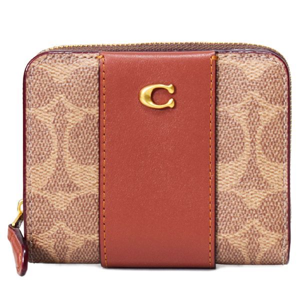 コーチ 財布 COACH コーティングキャンバス レザー シグネチャー カラーブラック ビルフォールド ロゴ スナップ ウォレット 二つ折り 財布 タンキャラメル CD716 21,754円