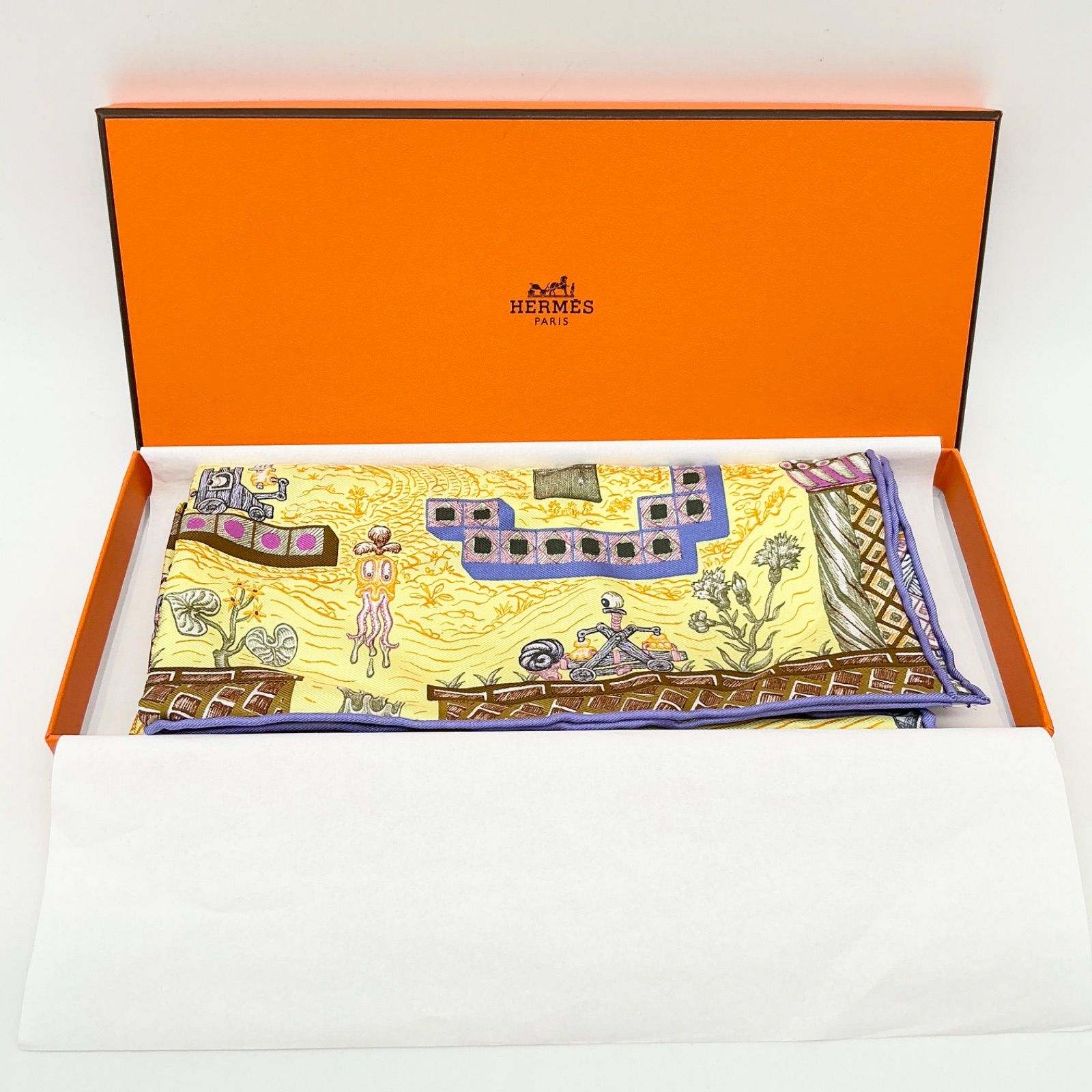 HERMES エルメス ガヴロッシュ カレ45 スカーフ Super Silk Quest