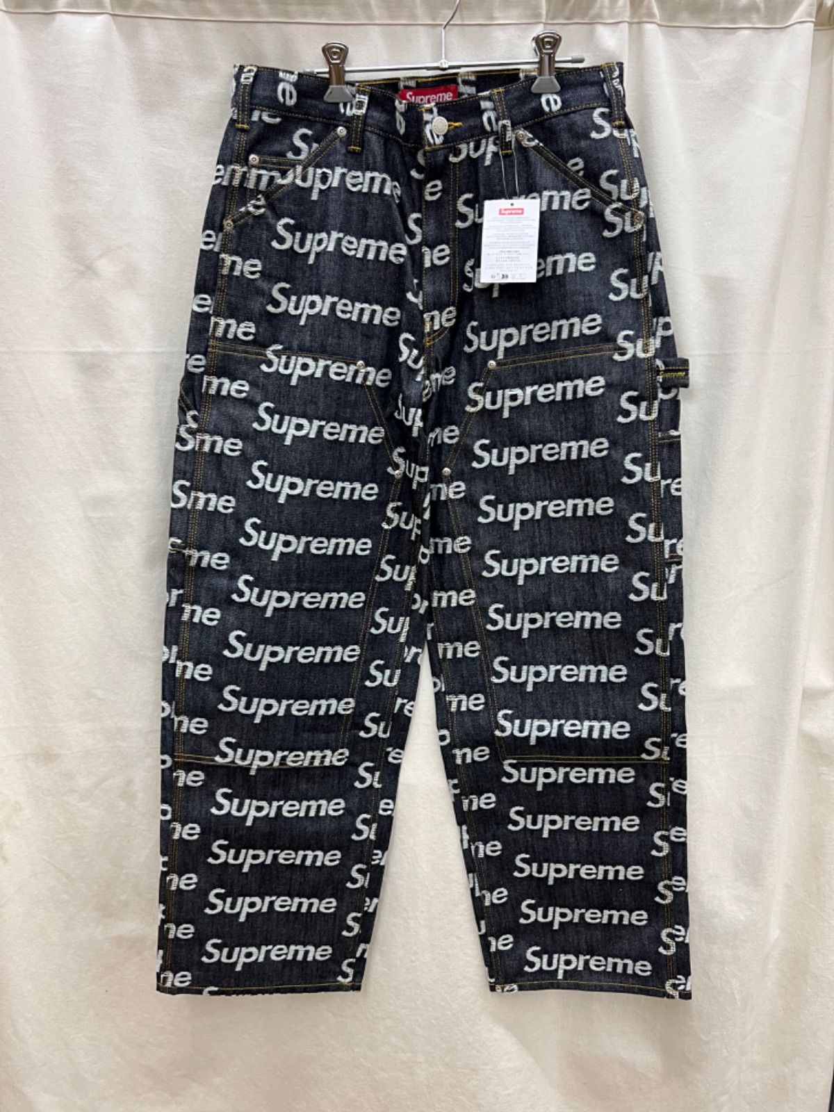 ジャガードsupreme ロゴデニムダブルニーデニムペインタージーンズ シュプリーム30サイズ MT5003 f178