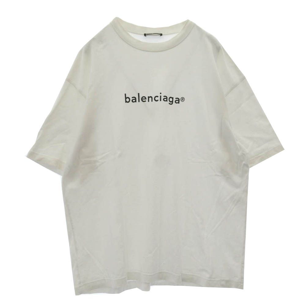 BALENCIAGA バレンシアガ 21SS 612966 TIV54 New Copyright ニューコピーライト プリント クルーネック ロゴプリント 半袖 Tシャツ ホワイト系 M【中古】 16,532円