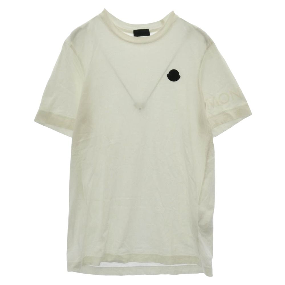 MONCLER モンクレール 25AW K20918C00039 89AYW SS T-SHIRT ラバー ロゴ ワッペン 半袖 Tシャツ TEE ホワイト系 S【中古】