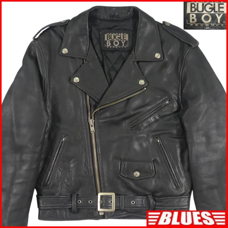 BUGLE BOY ビューグルボーイ ライダースジャケット M ブラック 黒 牛革 BUGLE BOY ビューグルボーイ ライダースジャケット M ブラック 黒 牛革