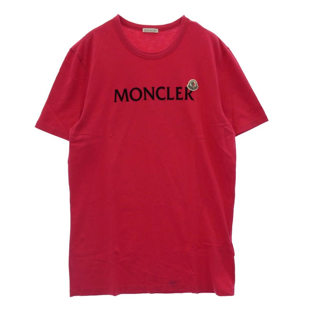 MONCLER モンクレール G20918C00022 8390T モンクレールジャパンタグ T-SHIRT ワッペン付 フロントロゴ Tシャツ 半袖カットソー ピンク系 L【中古】