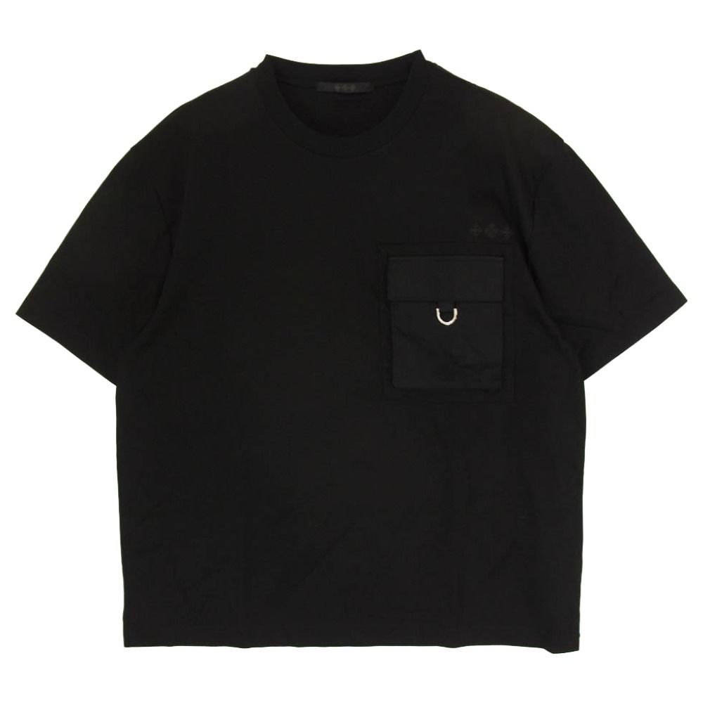 TATRAS タトラス MTLA24S8008-M VENTO 素材切替 ポケット Tシャツ 半袖カットソー ブラック系 2【中古】