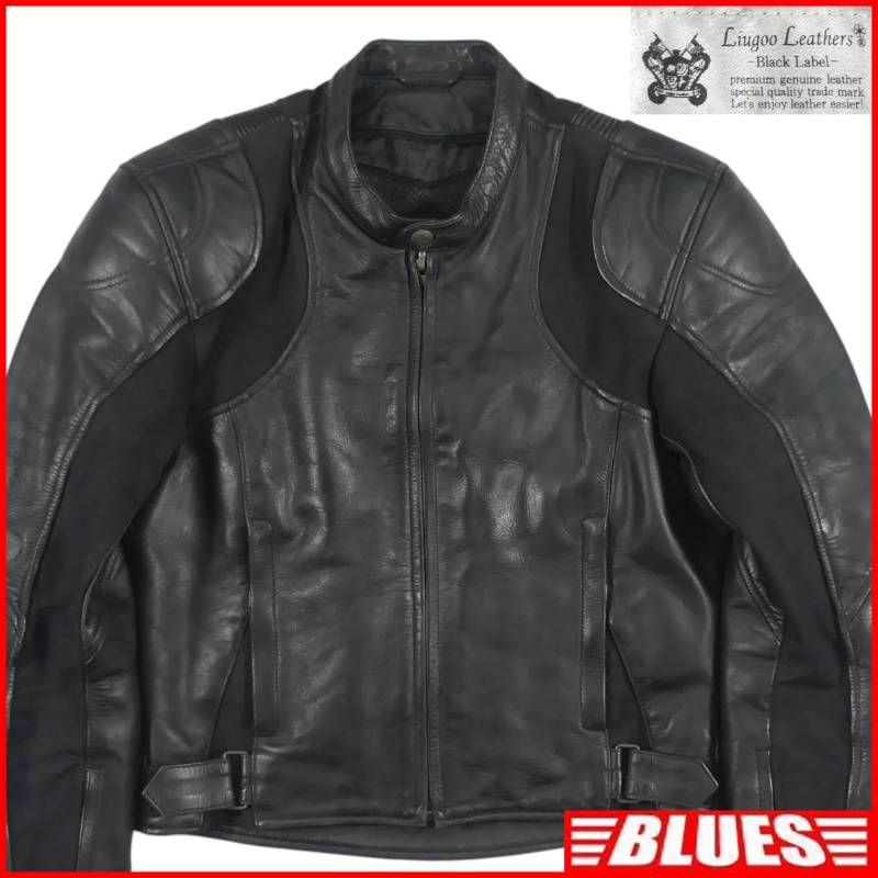 Liugoo Leathers リューグーレザーズ ライダースジャケット M 保護パッド 黒 ブラック メッシュ 本革 シングル メンズ レザージャケット バイク レザーライダースジャケットM一覧←SEULB屋着古← HS650