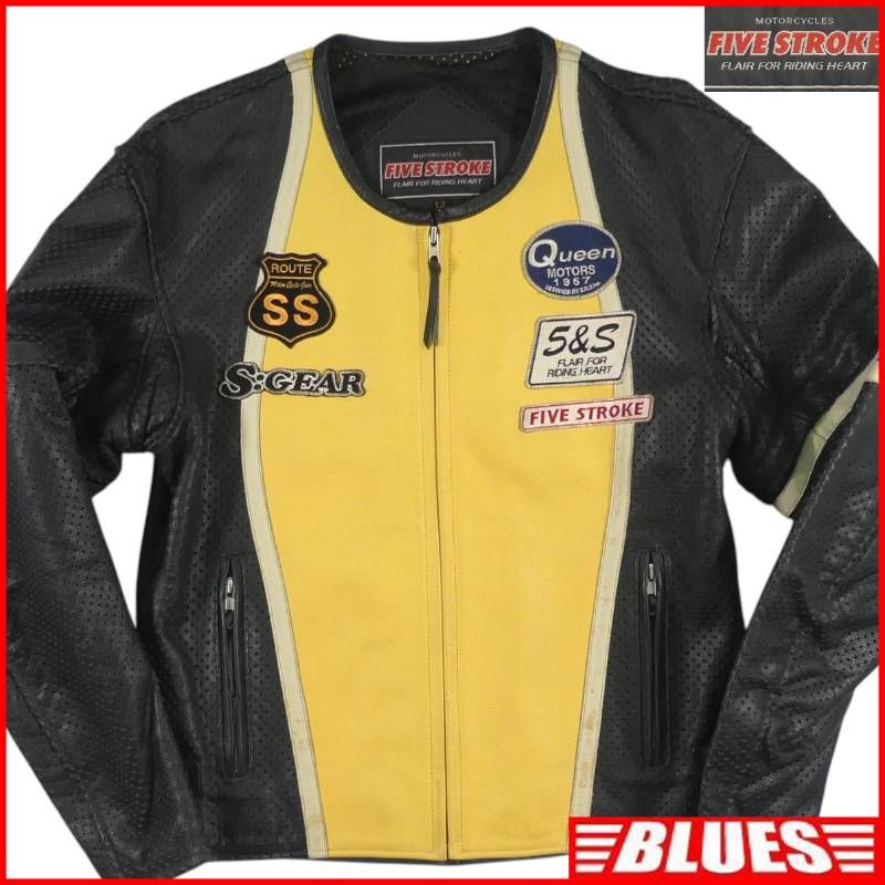 S.K.Y FIVE STROKE ライダースジャケット FIVE STROKE ファイブストローク 2way ライダースジャケット XL 半袖