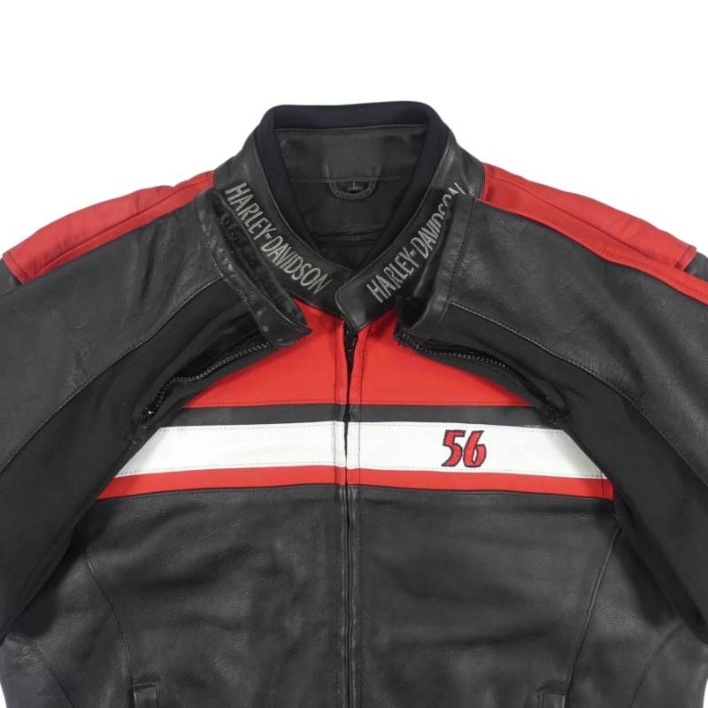 HARLEY DAVIDSON ハーレーダビッドソンライダースジャケット L 黒 赤