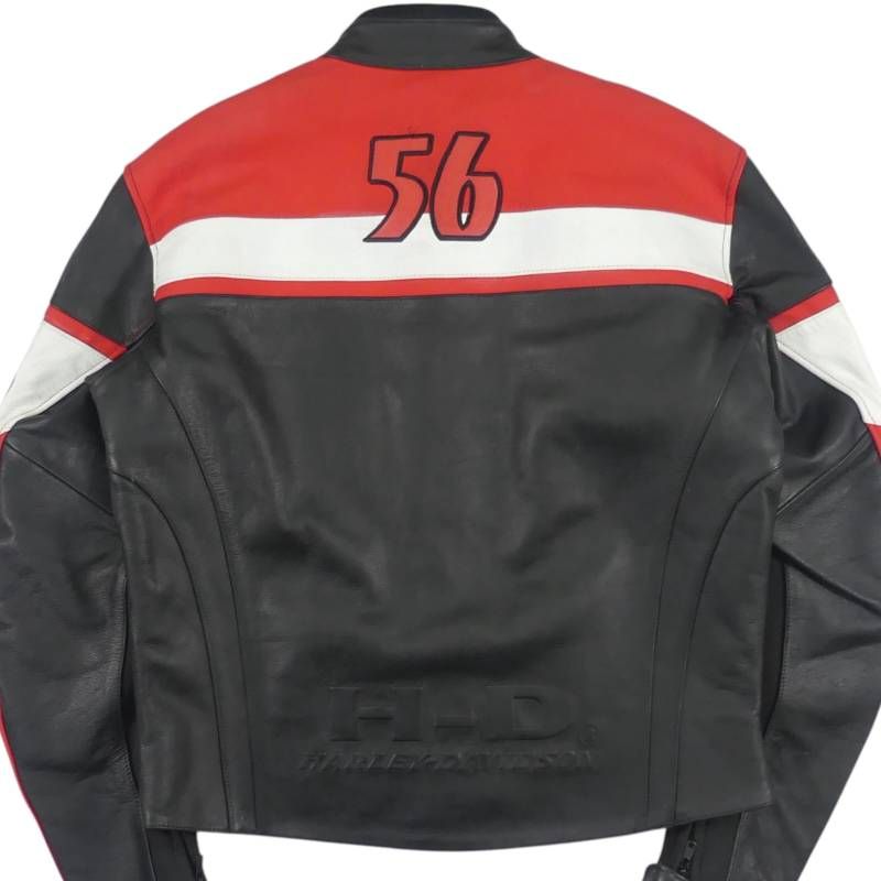 HARLEY DAVIDSON ハーレーダビッドソンライダースジャケット L 黒 赤