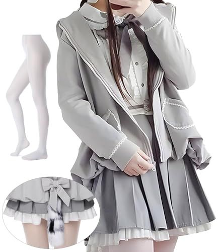 [JIURUN] 制服 ワンピース ロリータ コスプレ 女子高生 女装 ロリータ服 大きいサイズ 森ガール ワンピース 制服 ブレザー スカート jk 制服 セット 学生服 ブラウス プリーツスカート cosplay lolita 学園風 ゆ 7b987e3b