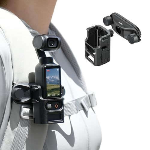 TELESIN Pocket3用 バックパッククリップ クイックリリース バックパックマウント DJI Osmo Pocket3用 アクセサリー POV撮影 片手で素早く着脱 すべり止めテクスチャ ひっかき防止保護 精密開口 コールドシュー付 9ca8f597