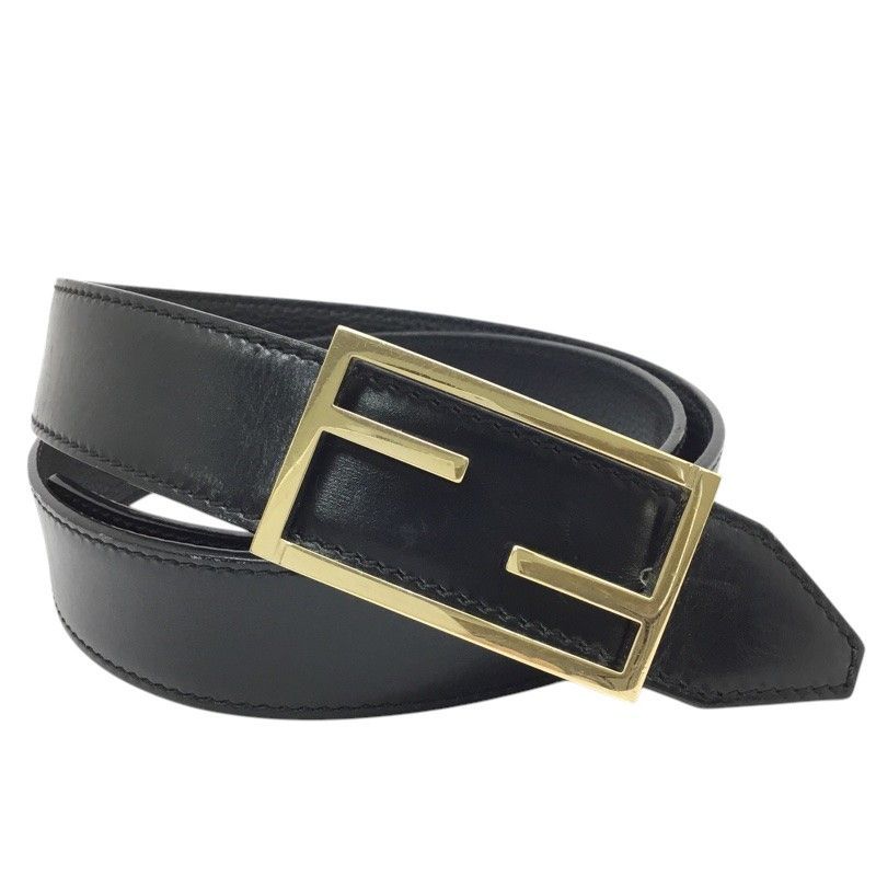 FENDI【フェンディ】リバーシブルベルト FFバックル ブラック ゴールド