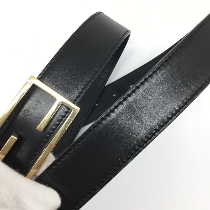 FENDI【フェンディ】リバーシブルベルト FFバックル ブラック ゴールド
