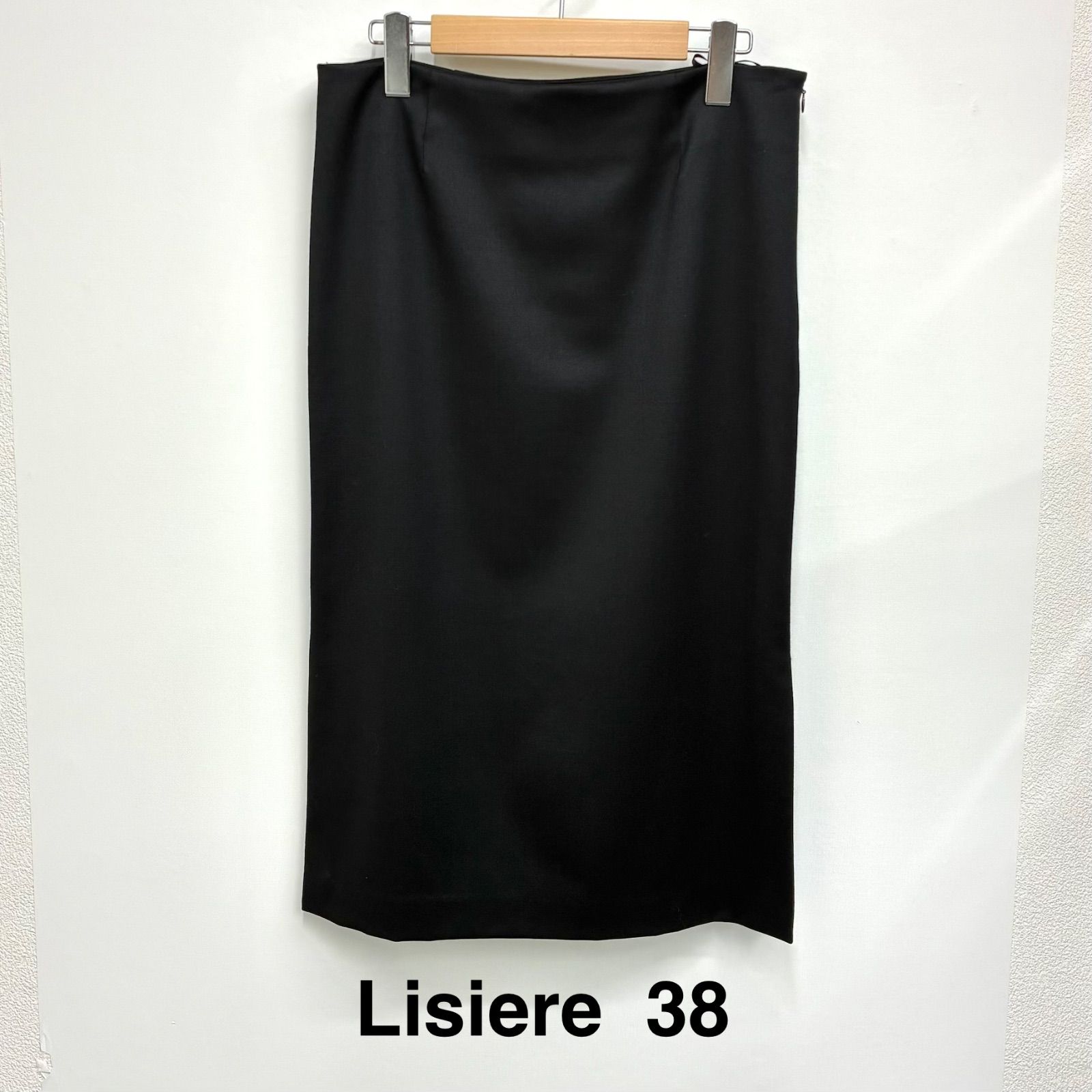 【リジエール Lisiere】美品！ミモレ丈スカート Iラインスカート ローウエストスカート 38 ブラック 5,536円