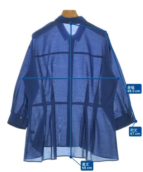 HIROKO BIS ヒロコビズ ブラウス M 青 【古着】【中古】【送料無料】 HIROKO BIS - HIROKO BIS ヒロコビズ ブラウス M 紺 【古着】【中古