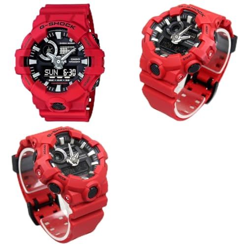 カープ 警察 自衛隊 G-SHOCK 20気圧防水 アナデジ プラベルトウォッチ メンズ （GA-700-1A GA-700-1B GA-700-4A） (GA-700-4A（レッド）) shu 4adaa1ba