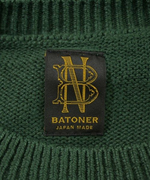 BATONER バトナー ニット・セーター S 緑 【古着】【中古】【送料無料】 BATONER（バトナー）ニット・セーター 緑 サイズ:2(M位) メンズ