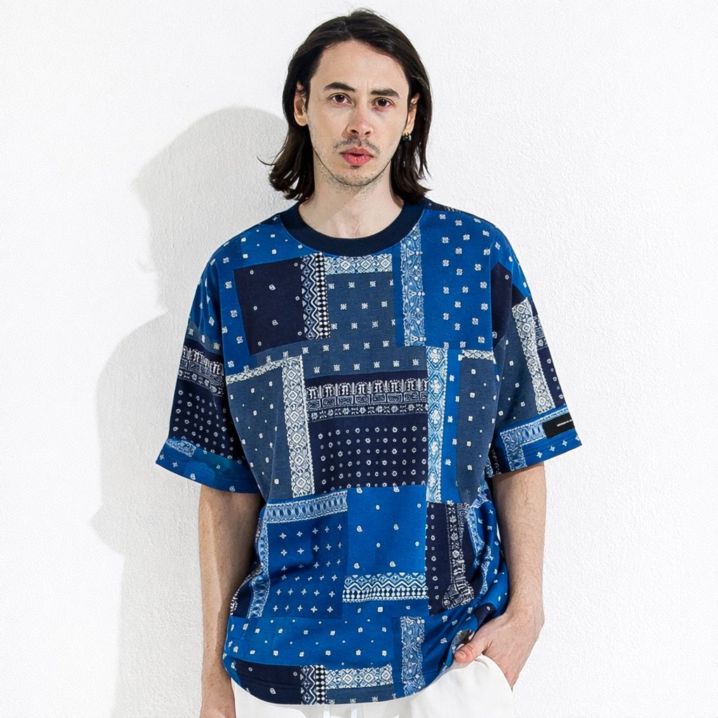 RESOUND CLOTHING (リサウンドクロージング) BANDANA OVER TEE RC36-T-009 オーバーTシャツ　ネイビー