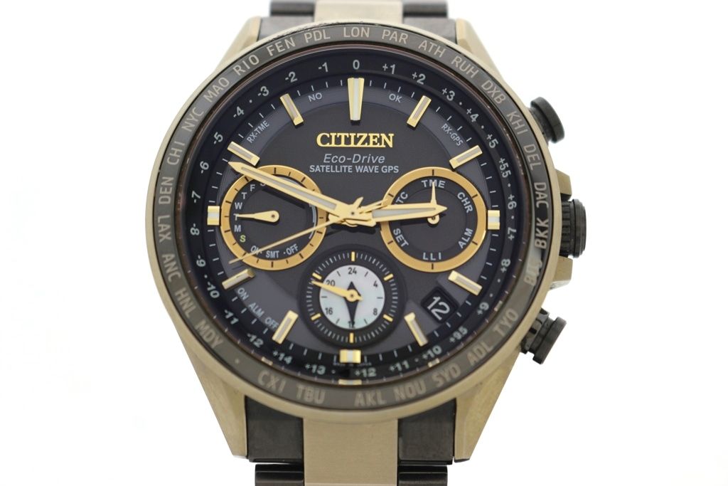 CITIZEN シチズン アテッサ HAKUTO-R コラボ CC4016-75E(F950-T027） チタン ブラック メンズ 電波ソーラー エコドライブ 2148104058904 【200】【中古】